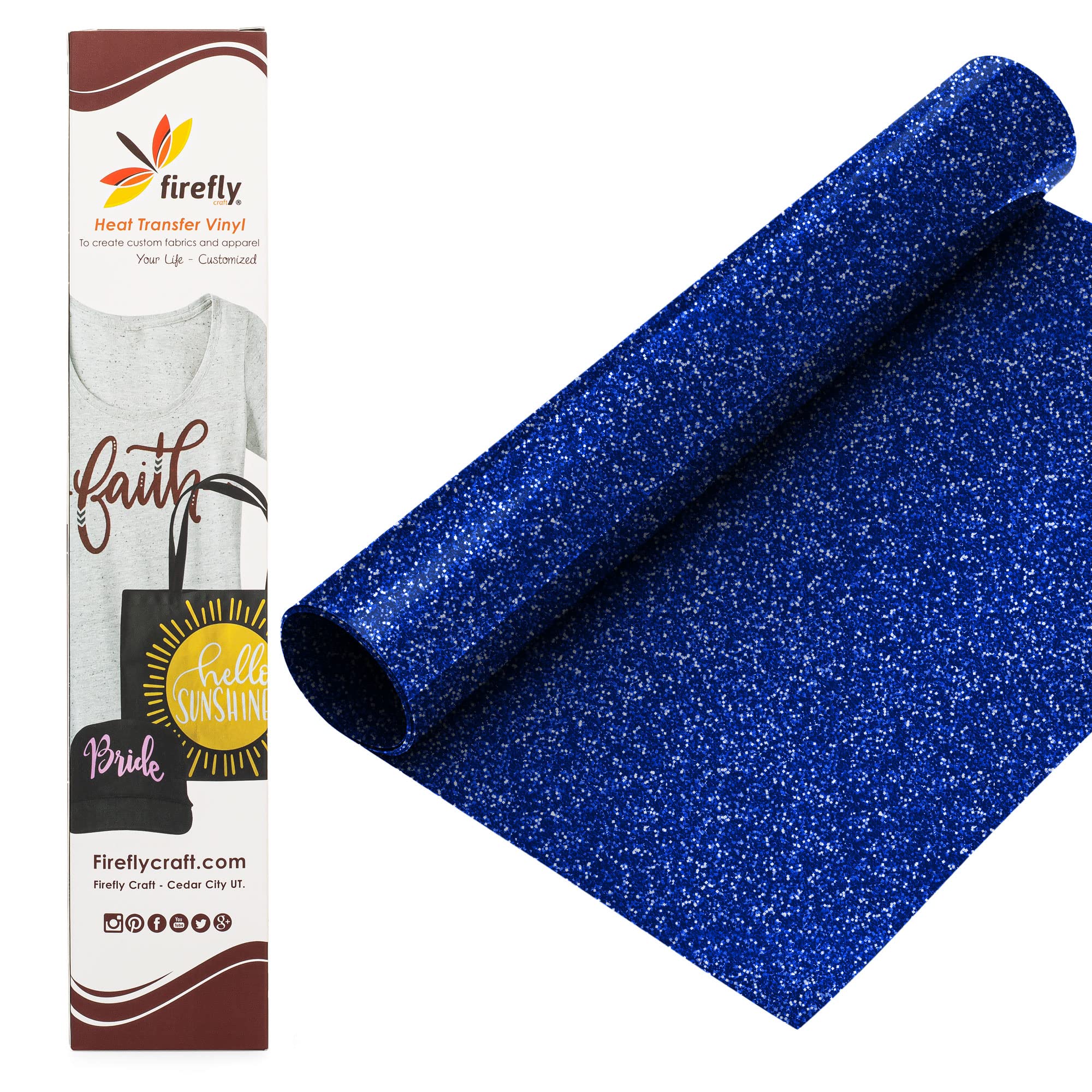 Firefly Craft Glitter Royal Blue Heat Transfer