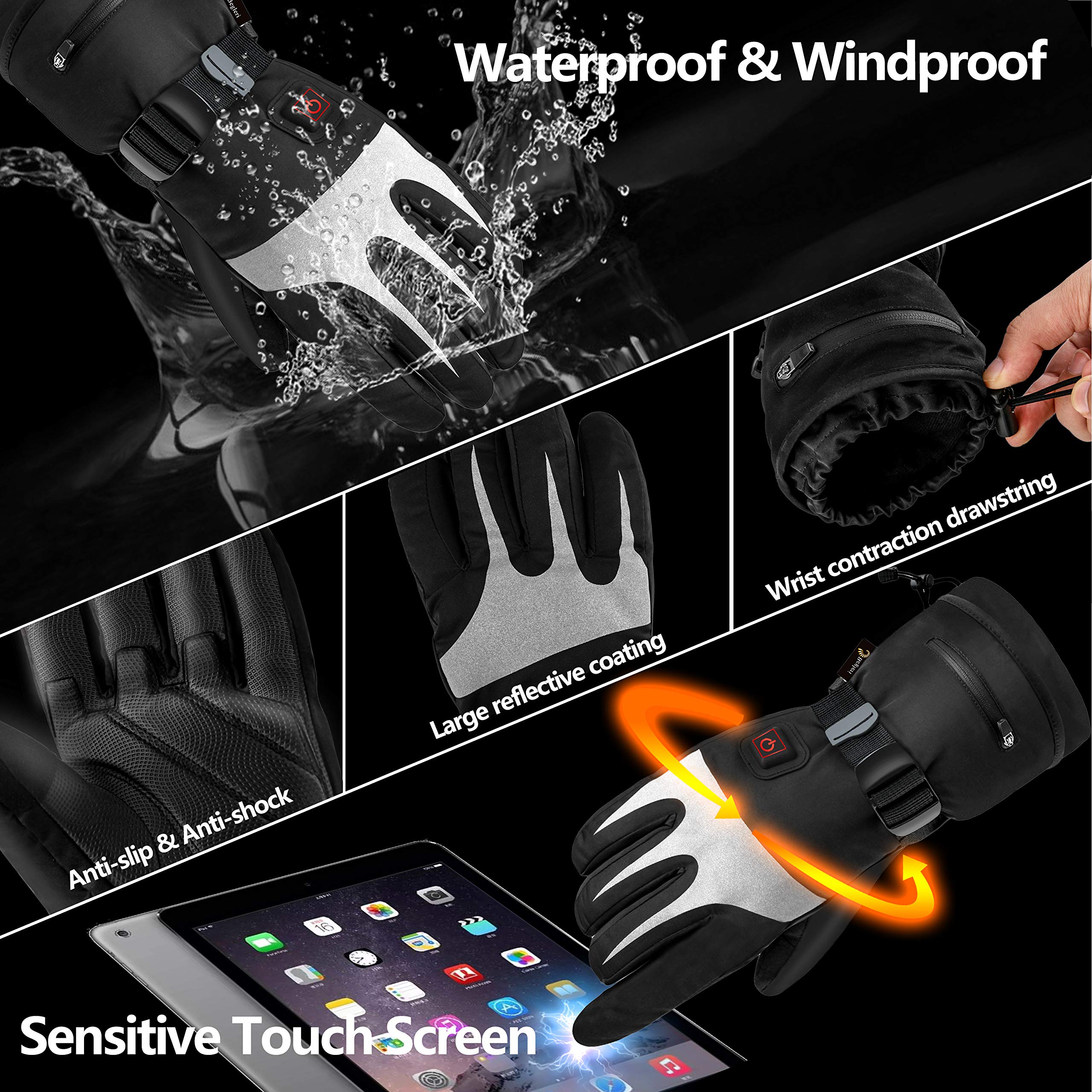 Heated gloves for Men Women,Electric heated gloves|Heated motorcycle gloves| Heated Ski Gloves