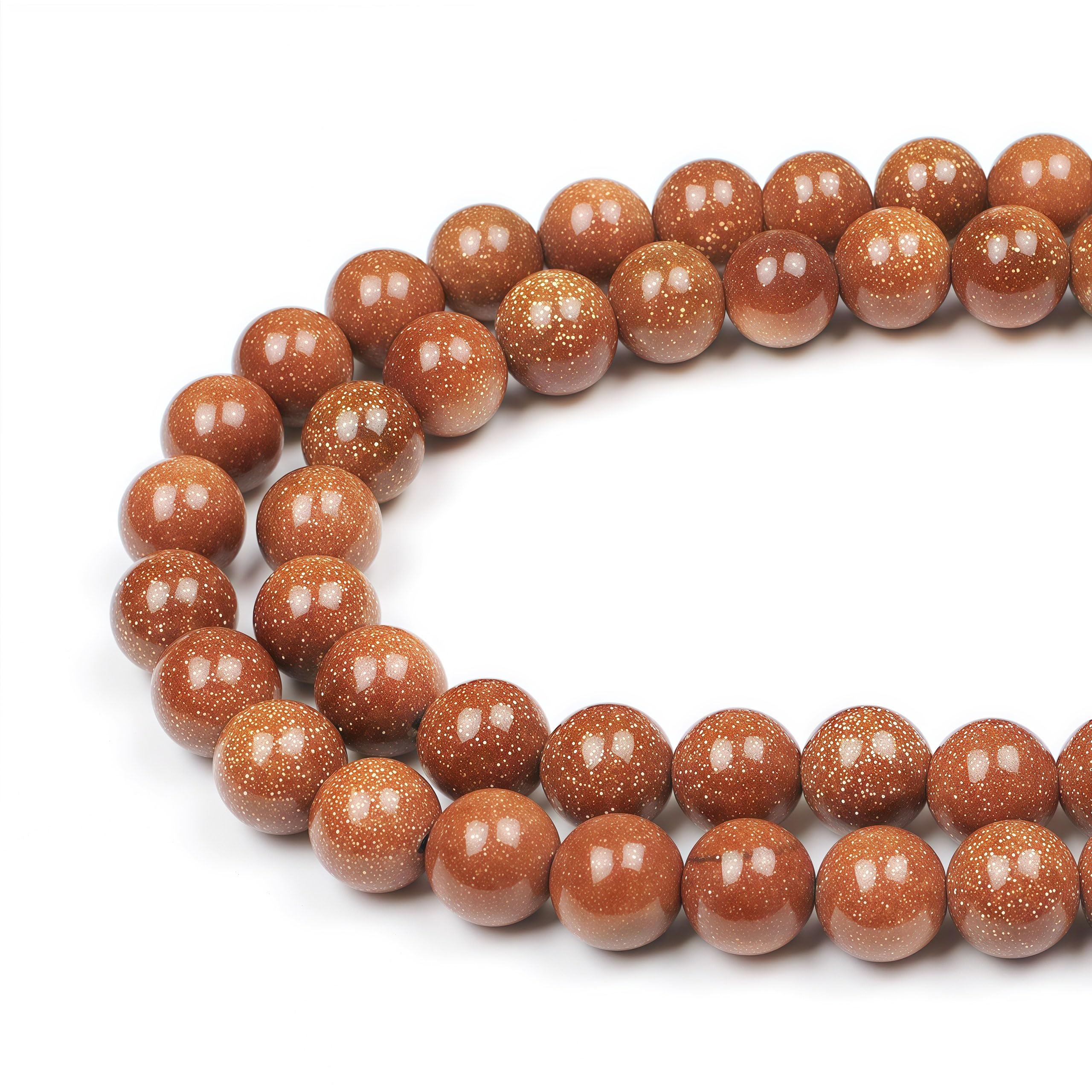 MJDCB Round Stone Beads 4mm Golden Sandstone Loose Gemstone Beads for Jewelry Making Bracelet Necklace 85pcs