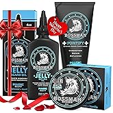 Bossman Essentials Beard Kit for Men, Set of 3 - Beard Oil Jelly, Fortifying Conditioner Cream, Beard Balm - Grooming Growth Care Accessories - Gift Set for Men (Magic)