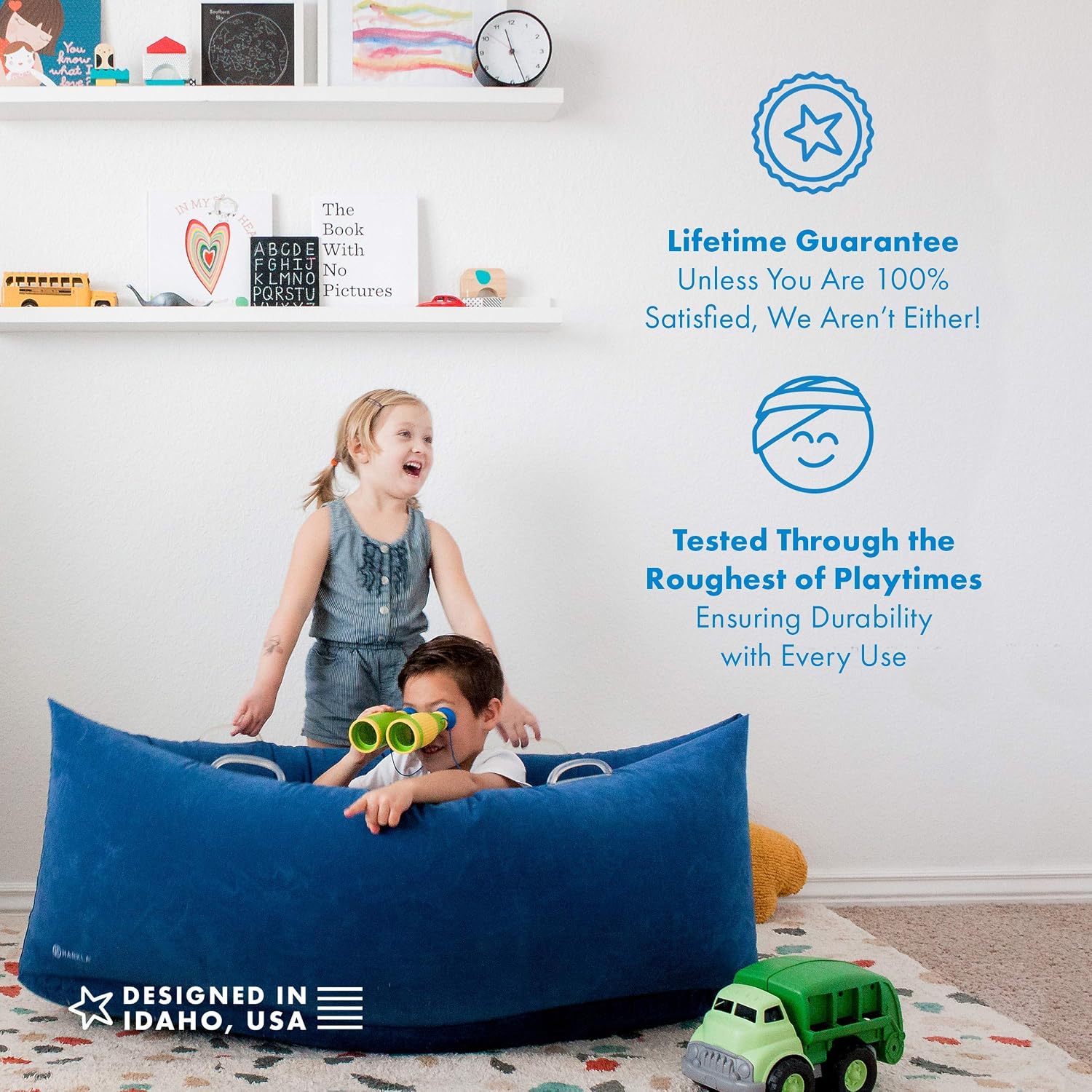 Harkla Hug Kids Inflatable Chair (150cm/60in) – Inflatable Peapod for ...