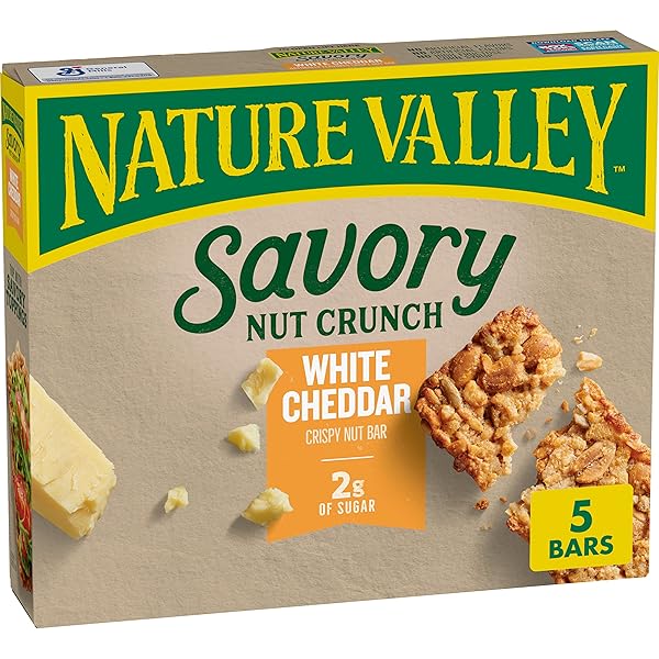 NATURE VALLEY SAVORY NUT CRUNCH BARS, WHITE CHEDDAR, 0.89 OZ, 5 BARS