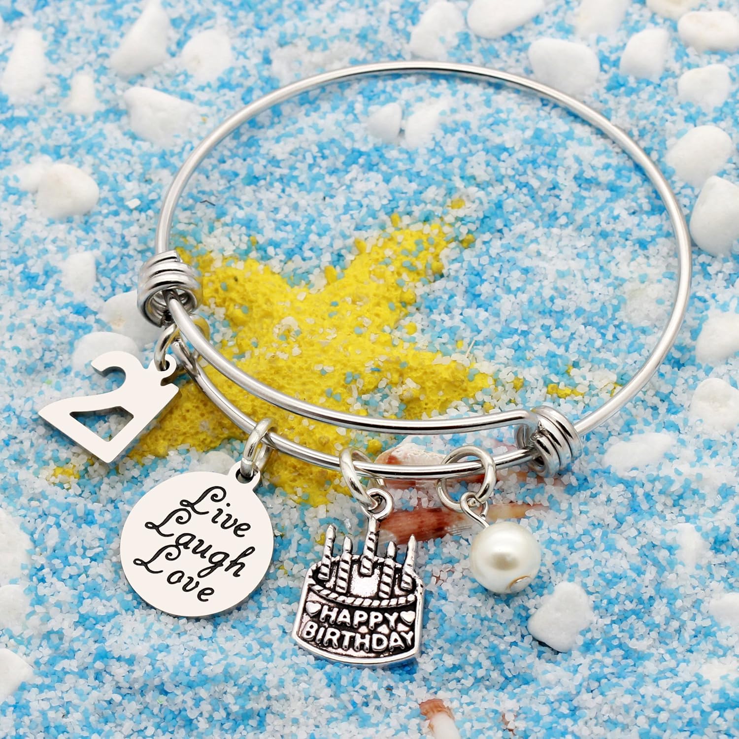 Birthday Gifts for Her Bangle Bracelets Live Laugh Love ...