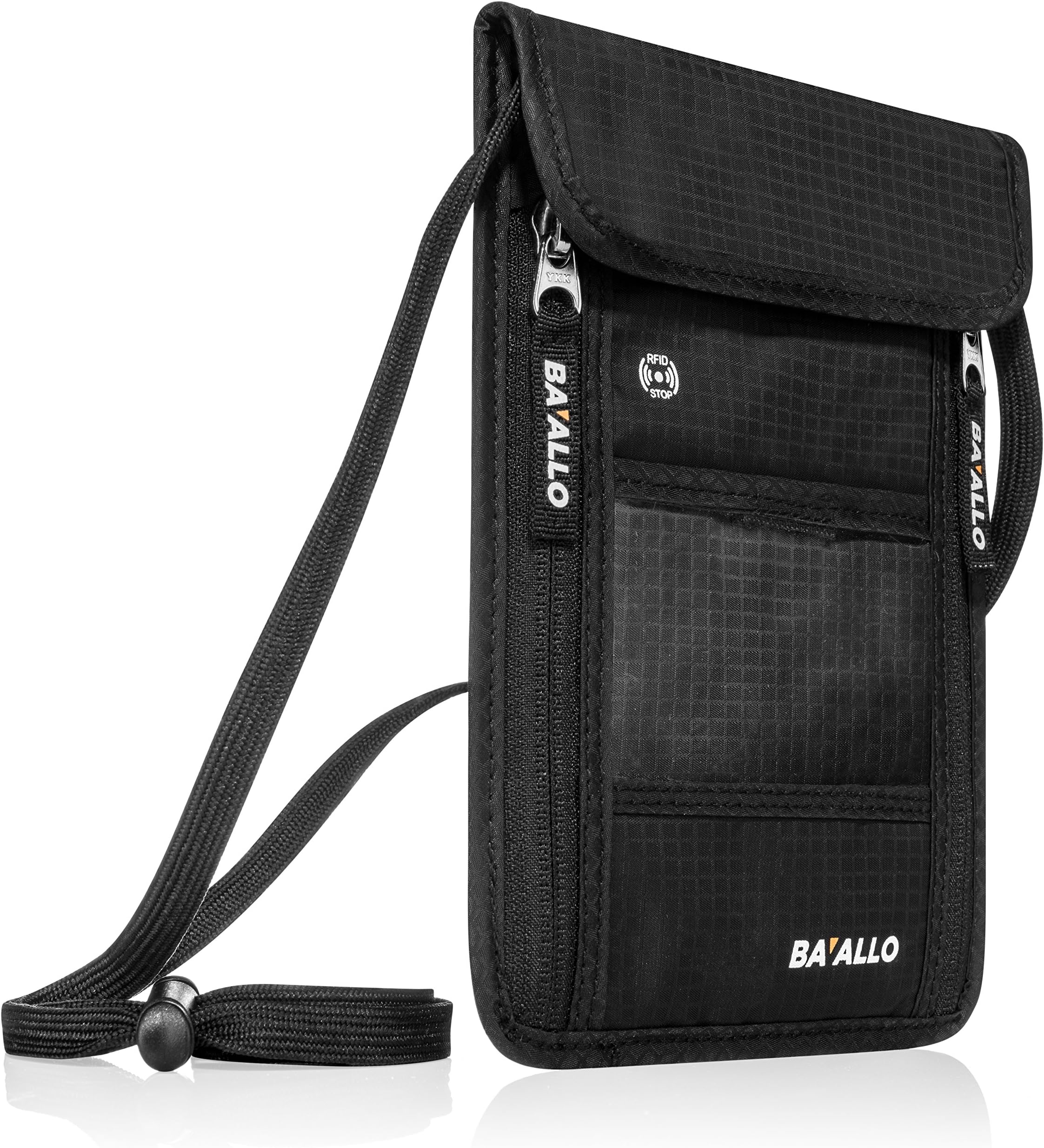 Bavallo Premium Neck Wallet - Passport Holder with RFID Blocking and YKK Zippers