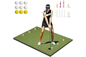 CoxiVision Golf Mat - 5x4ft Golf Hitting Mat for Outdoor & Indoor Training,31MM Thicken Golf Mats Practice Outdoor with 9 Golf Balls 9 Golf Tee for Swing Practice in Backyard, Garage
