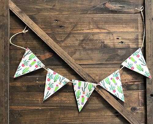 Amazon Com Wood Bunting Banner With Cactus Handmade
