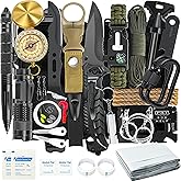 Survival Kits 37 in 1, Gifts for Men Dad Husband Valentine's Day, Emergency Survival Gear and Equipment, Camping Hiking Outdoor Adventure Cool Gadgets, Stocking Stuffers