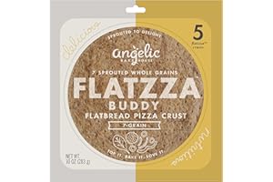 Angelic Bakehouse Flatzza Buddy Pack - 10 Ounce - Sprouted 7-Grain Flatbread Pizza Crust - Vegan, Kosher and Non-GMO (5 Crusts)