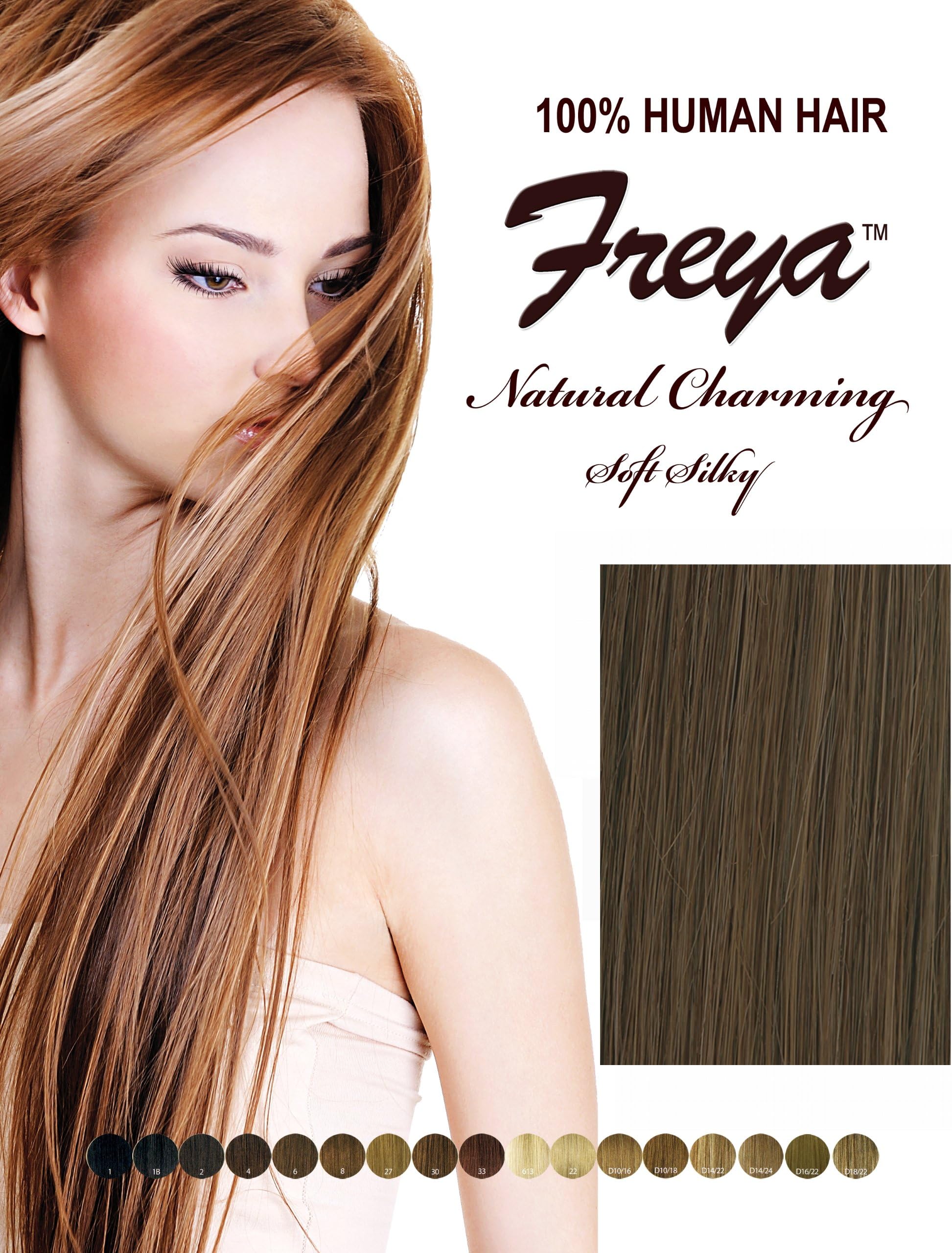18" Silky Remy Human Hair Weft - Amy Freya Silky (Dark Blonde(#6))