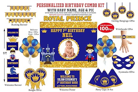 Wow Party Studio Personalized Royal Prince Theme Birthday Party