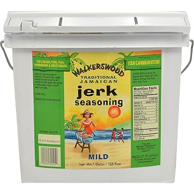 Walkerswood Traditional Jerk Seasoning, 9.25 lb. (4.2 kg.), Mild Jamaican Jerk Seasoning, for Chicken, Pork, Fish, Hamburgers &amp; Vegetables, Bulk Mild Jerk Seasoning in Jumbo Can