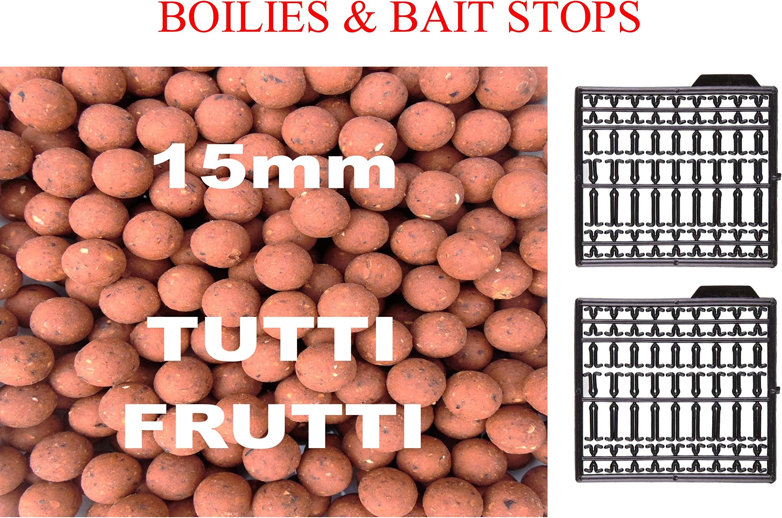 JD SAMTIN 15mm TUTTI FRUTTI BOILES - 500g PACK WITH BAIT STOPS