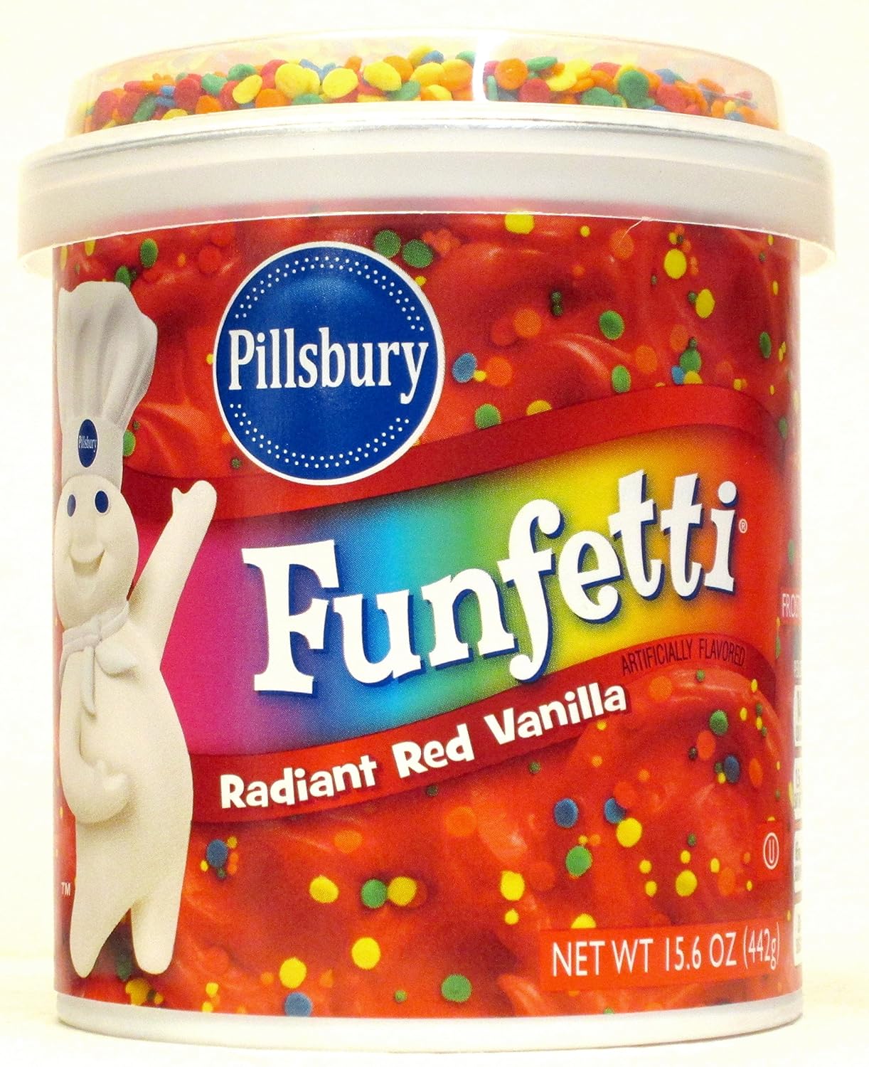 Pillsbury Radiant Red Vanilla Funfetti Frosting (Pack of 2