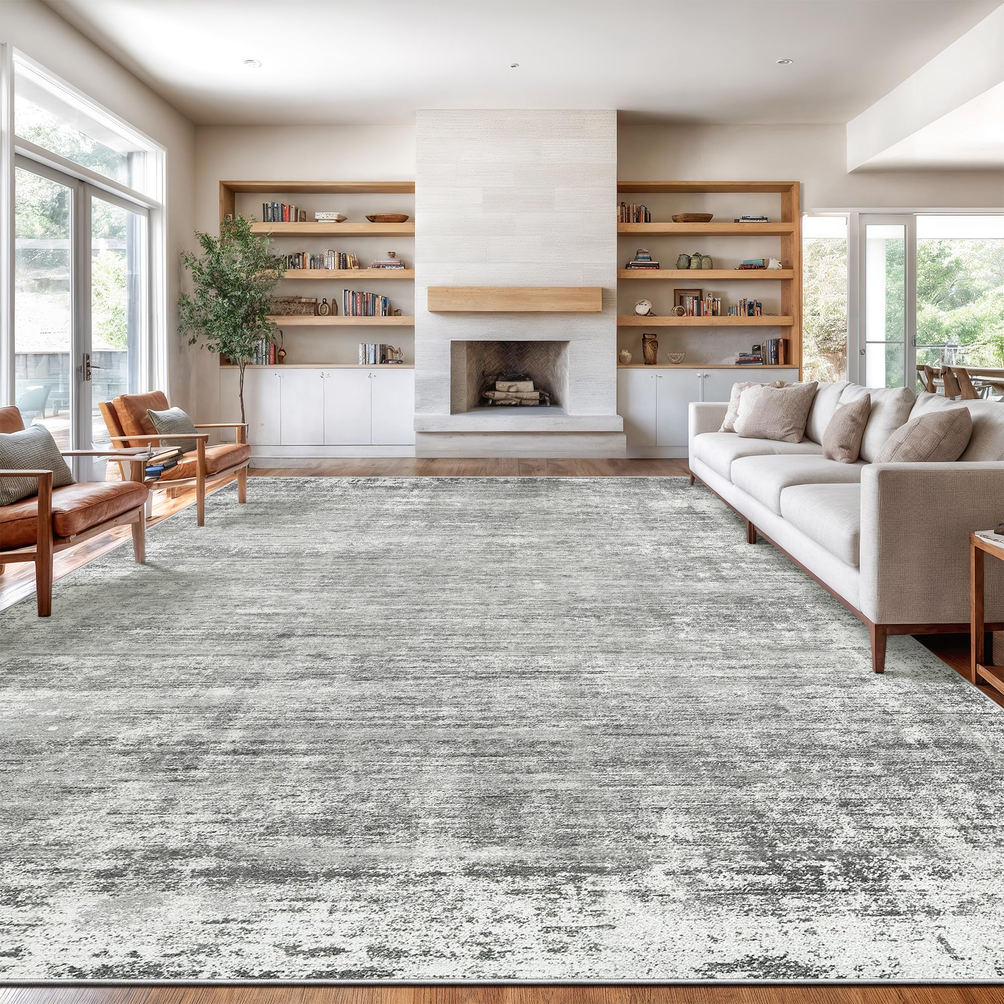 Photo 1 of zesthome 10x14 Area Rugs for Living Room, Non-Slip Backing Washable Rug, Modern Abstract Area Rug, Stain Resistant Rugs for Bedroom, Ultra-Thin Large Area Rugs, Area Rug 10x14