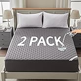 2 Pack Waterproof Mattress Protector, King Size Mattress Pad with Deep Pocket 6"-18" Depth, Soft Breathable Dirt-Proof Single