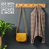 LARHN Wall-Mounted Coat Rack 6 Matt-Nickel Triple Hooks Bamboo Base 59 cm view 4