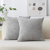 Home Brilliant Light Grey Velvet Cushion Covers 50x50 cm Pack of 2