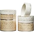 Songdao 6 Rolls Lace Patterns PET Tapes Floral Arts Decorative Tape Set Adhesive Transparent Masking Tapes for DIY Craft, Kids, Scrapbook, DIY, Gift Wrapping, Journal (Tranquil Dew)