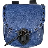 Mythrojan Belt Pouch Viking Leather Belt Bag Medieval Bag Renaissance Costume Accessories LARP Waist Bag Cosplay Coin Purse Antique Vintage Coin Pouch - Blue