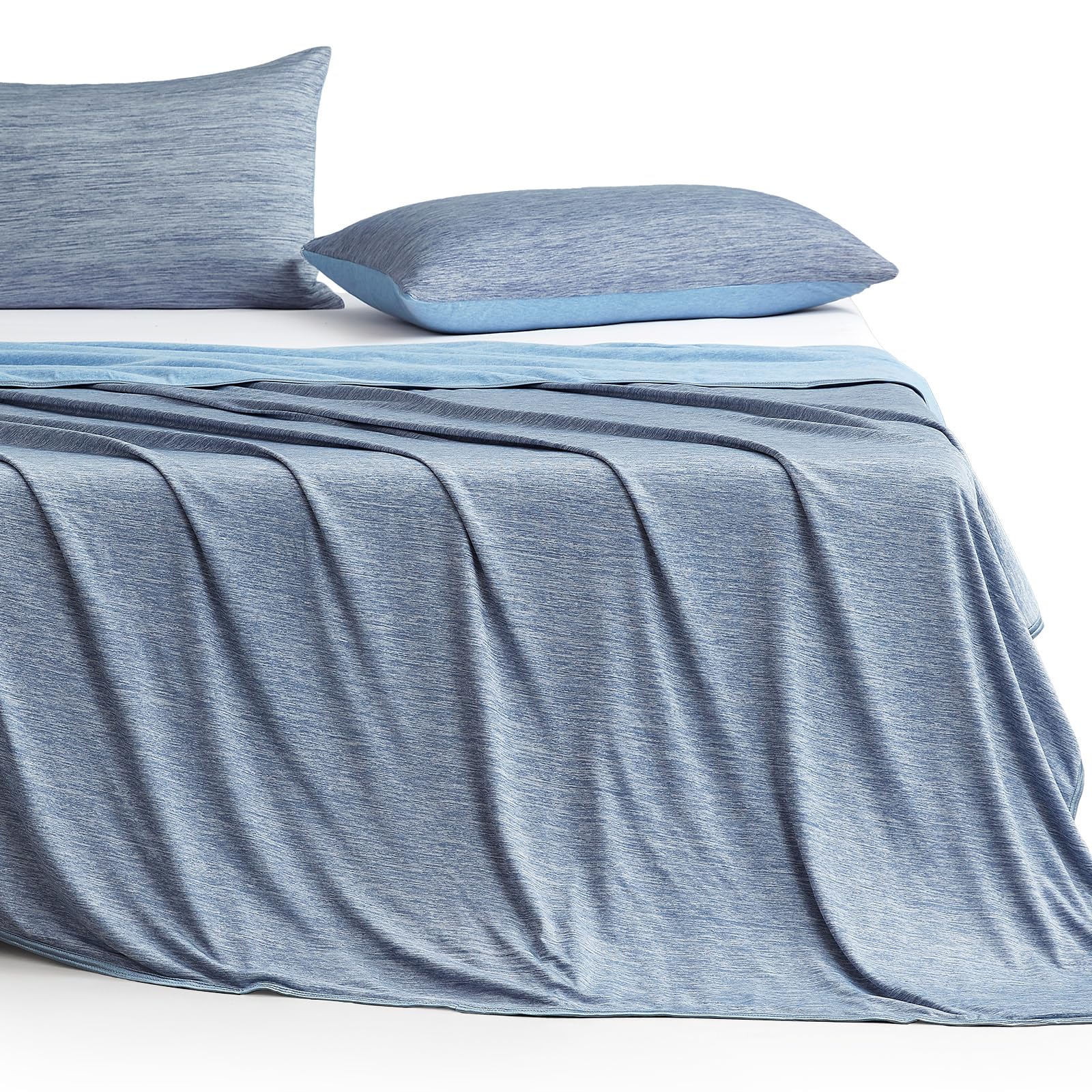 Elegear Cooling Blanket for Summer, Q-Max 0.5 Japanese Arc-Chill 3.0 Cool Fiber Throw for Hot Sleepers, Night Sweats, Adult Sofa Travel, Lightweight, Double/King Size Bed, 200x220cm, Blue