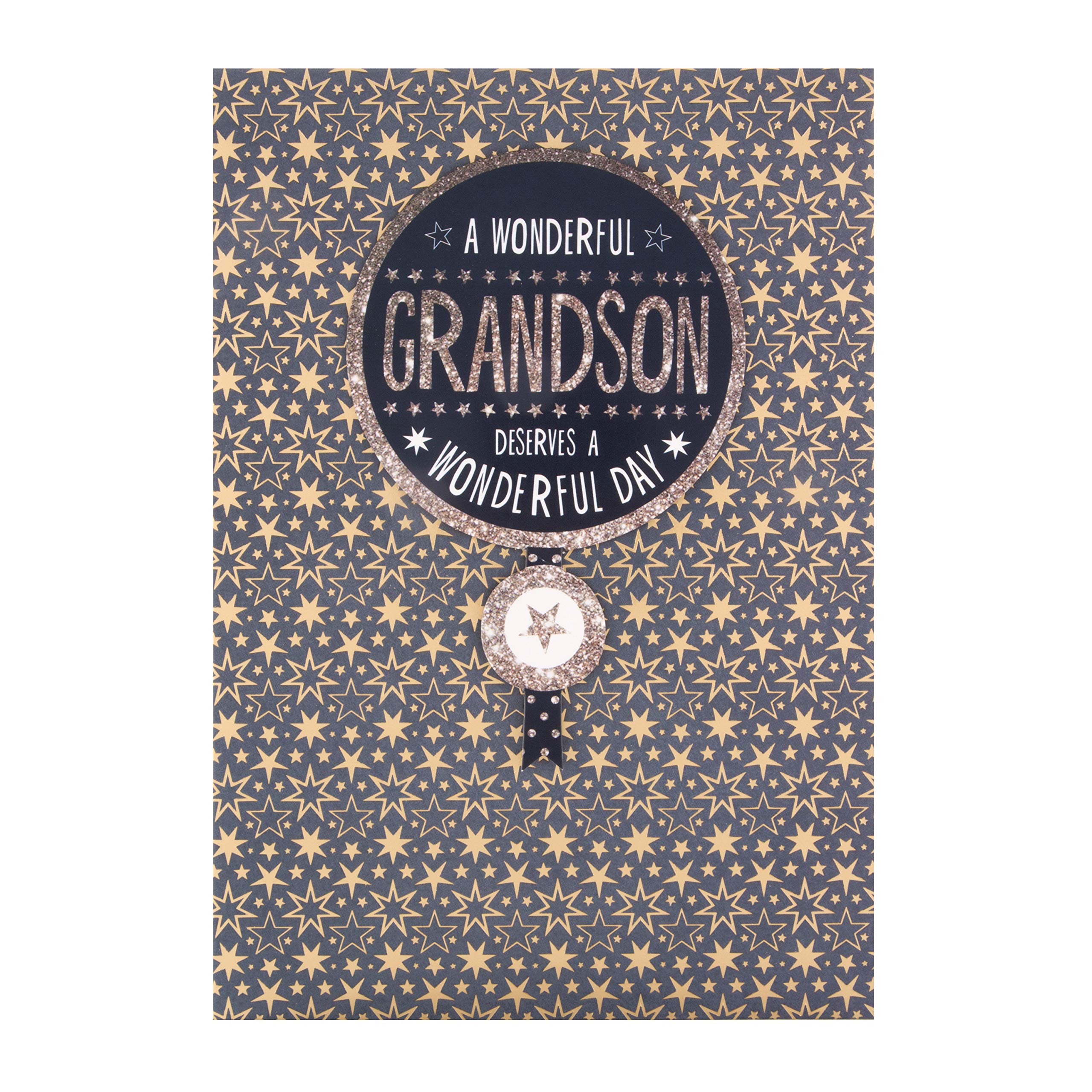 Hallmark Birthday Card for Grandson - Contemporary Star Pattern Design