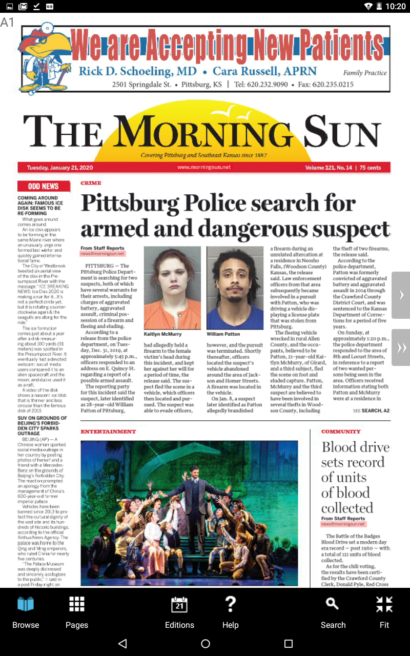 Pittsburg Morning Sun eEdition 