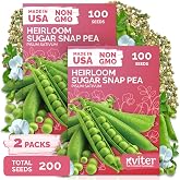 200 Sugar Snap Peas Heirloom Vegetable Seeds for Planting, Pisum Sativum | Sweet Pea Heirloom Seeds, Crisp Flavor, Plumper Pods and Early Harvest, Vegetable Seeds for Planting in Outdoor Garden