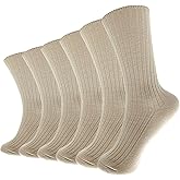 Hycome 6 Pairs Comfortable Casual Cotton Socks for Women, Girls and Students (fit women girls shoe size 5-9)