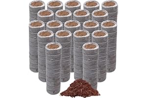 PLANTONIX Netted Coco Coir Discs (30mm 200-Pack) - Coconut Coir Seed Starting Discs - Seedling Soil - Organic Coco Coir for Plants, House Plants, & Potting Soil