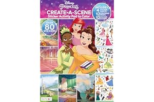 BENDON Disney Princess Create-A-Scene Over 80 Stickers Activity Pad to Color