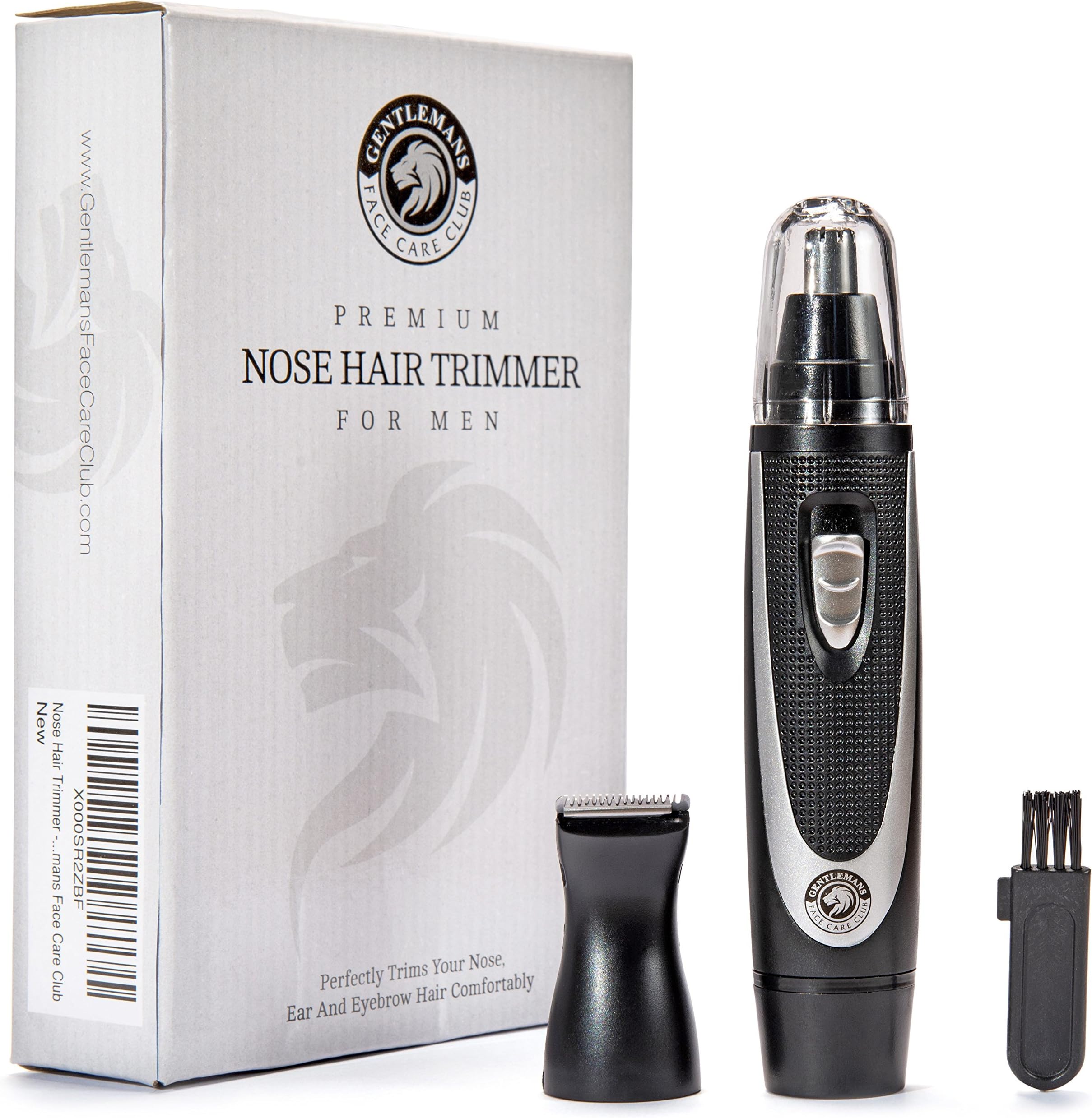 Premium Cordless Battery Powered Nose Hair Trimmer for Ears Eyebrows & Sideburns with Easy Clean Detachable Head + Water Resistant with Pain Free Vortex Technology - Full Money Back Lifetime Warranty