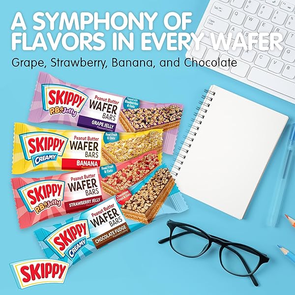 SKIPPY CREAMY PEANUT BUTTER AND CHOCOLATE FUDGE WAFER SNACK BAR, 1.3 OZ (36G)/BAR 6 CT