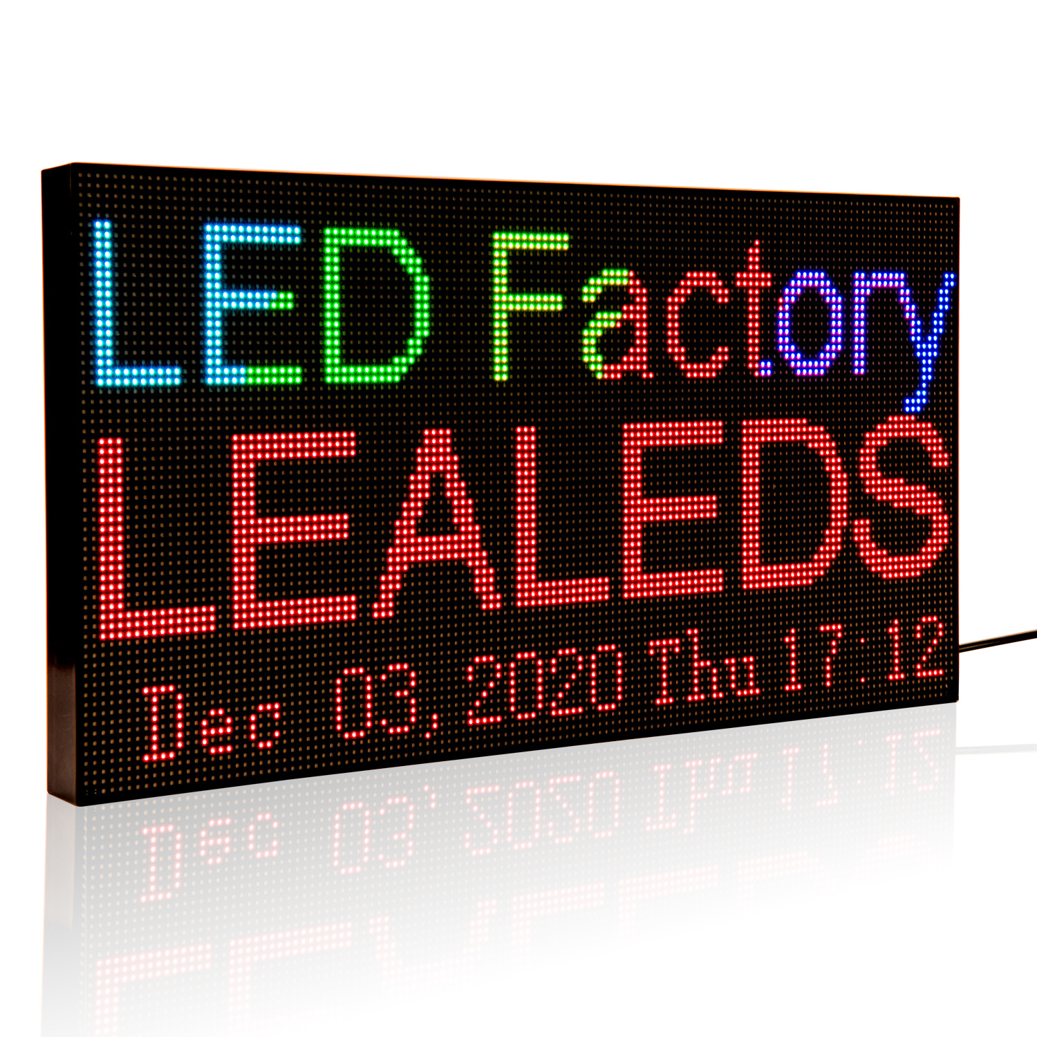 Photo 1 of Leadleds P3 Full Color WiFi LED Sign Scrolling Message Board, Portable LED Billboard Support Text, Animation, Countdown, Timer Indoor Use for Store, Coffee, Bar (L 15.2" x W 7.7")
