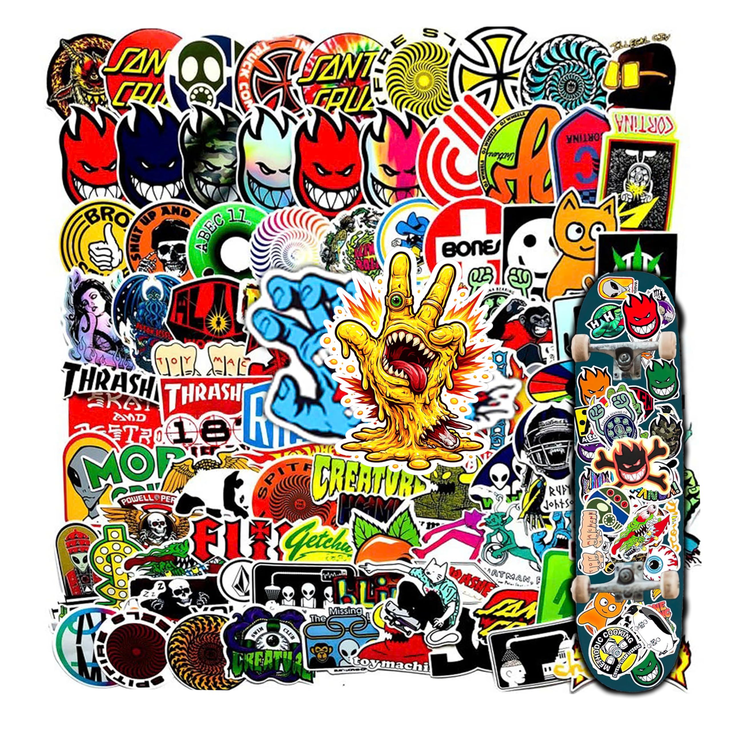 SDHM99 100Pcs Skateboard Stickers, Skateboading Pack Stickers for Suitcase Skateboard Laptop Computer Water Bottles Car Teens Boys Girls Decal Waterproof Sticker