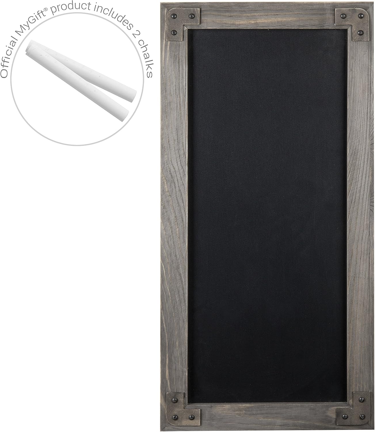 MyGift Rustic 25-Inch Wall-Mounted Chalkboard Sign with Gray Wood Frame: Kitchen & Dining