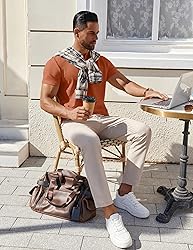 COOFANDY Mens Summer Shirts Henley Cotton Mens T