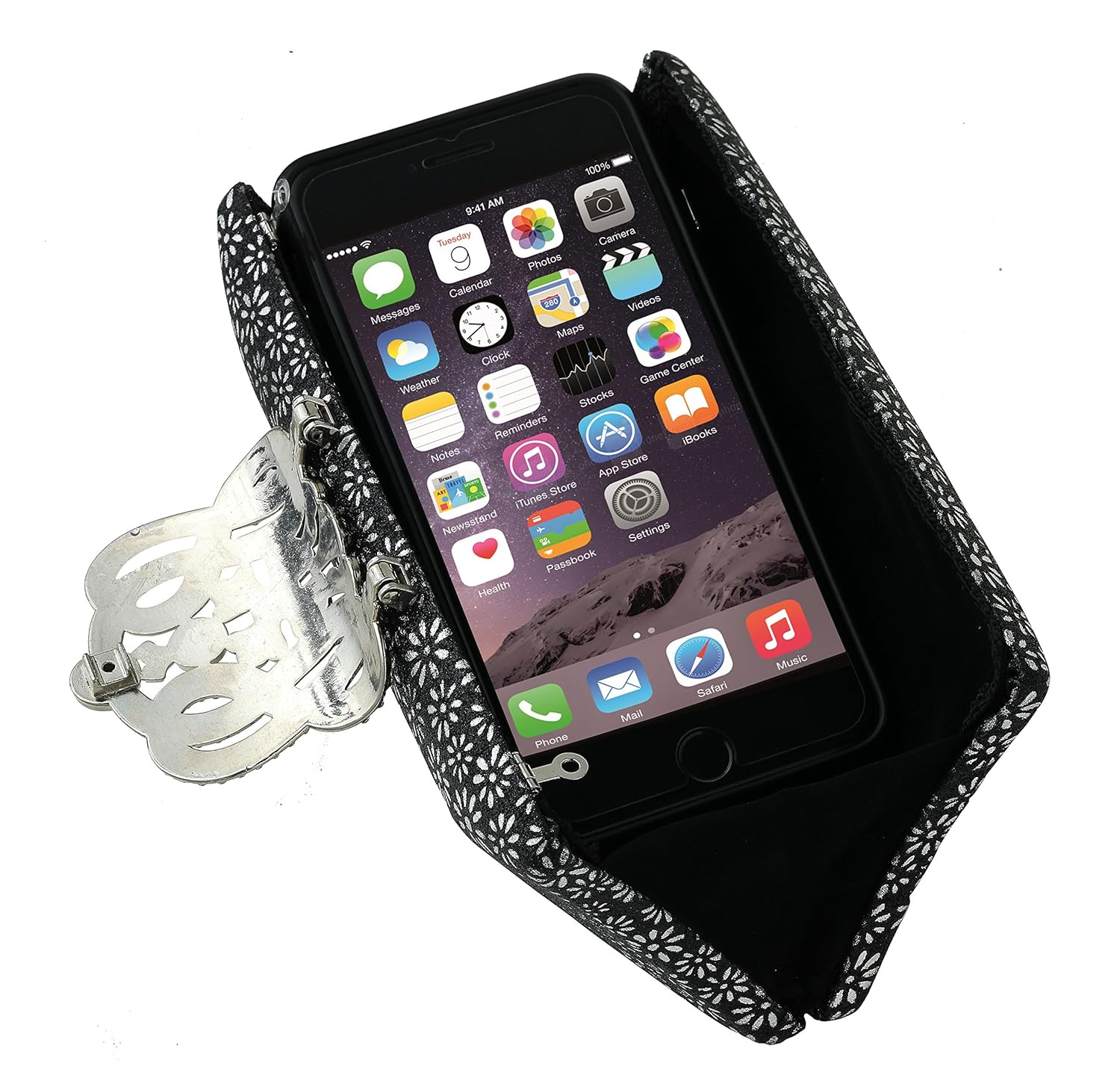 paradox womens flower design wedding cocktail evening hand box clutch bag (black)