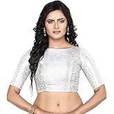 Madhu Fashion Women's Polyester Half Sleeve Saree Blouse