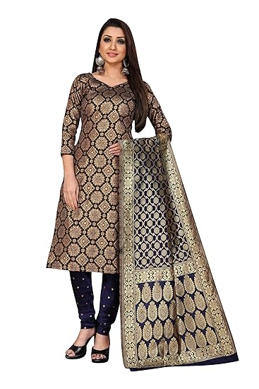 Anand Jacquard Silk Woven Salwar Suit Dress Material for Women