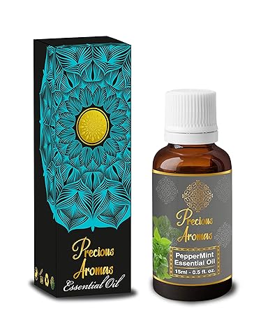 Precious Aromas Peppermint Essential Oil, 100% Natural and Therapeutic Grade-15 ML