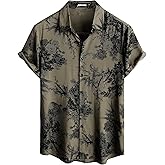 JOTOOK Mens Hawaiian Shirt Short Sleeve Button Down Tropical Shirts Casual Floral Summer Beach Shirt