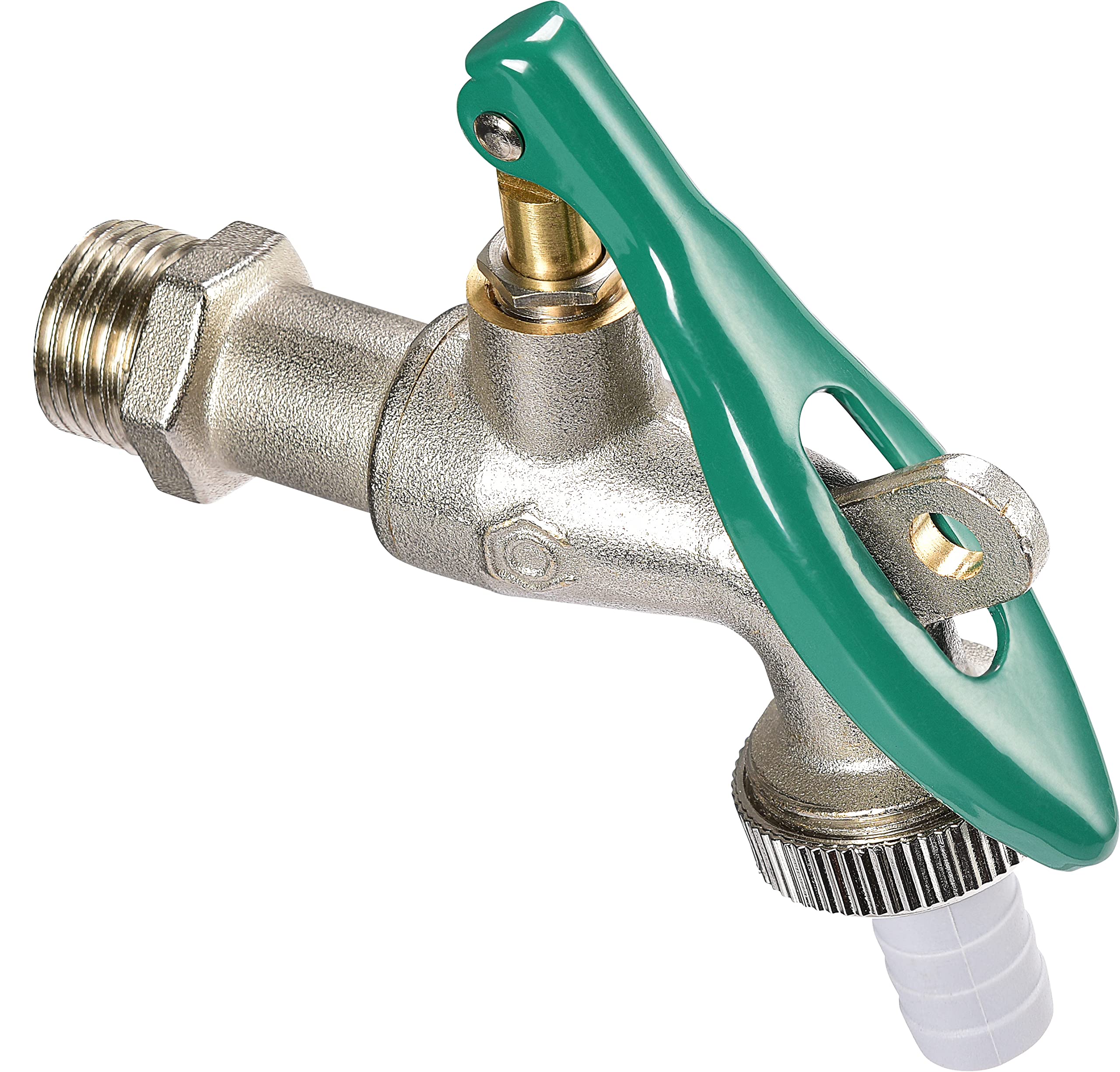 Cornat Ball Outlet Valve - 20.95 mm (1/2 Inch) Male Thread - With Hose Connection - Lockable - Made of Brass - Ideal as Outdoor Tap/Tap for Washing Machine/Tap/Stopcock / T300807