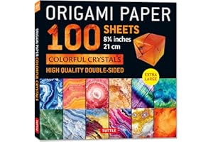 Origami Paper 100 sheets Colorful Crystals 8 1/4: Extra Large Double-Sided Origami Sheets Printed with 12 Different Patterns 