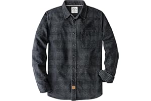Dubinik® Flannel Shirt for Men Plaid Mens Button Down Long Sleeve Shirts Soft Pure Cotton Casual Cozy Regular Fit