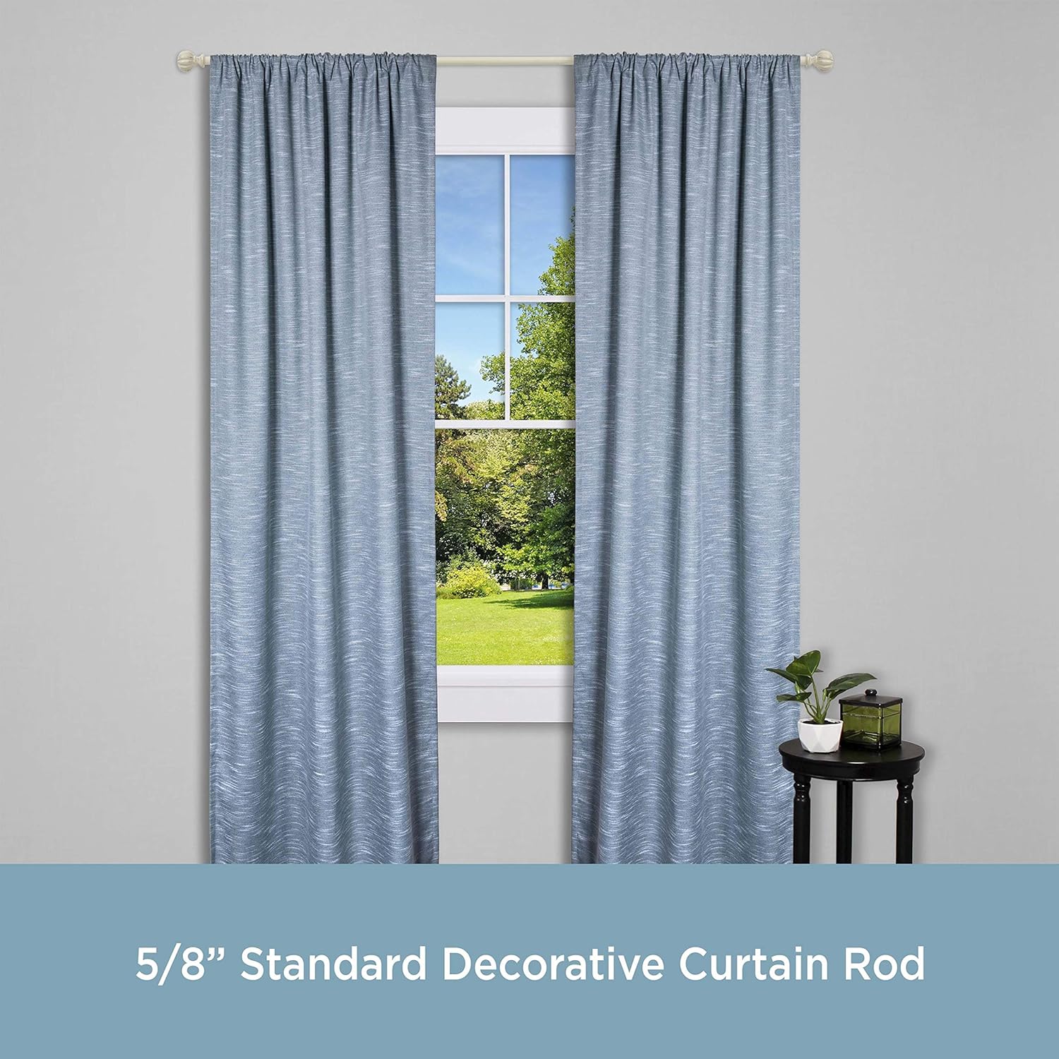 Kenney Rachel Standard Decorative Window Curtain Rod, 48 to 86-Inch, Antique White: Home & Kitchen