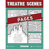 Coloring Broadway - Theatre Scenes “NEW YORK” Collection Coloring Pages (Set of 4), Broadway Musical Merchandise, Matte Card Stock (8 1/2” x 11”), Ideal Gift for a Broadway Theater Lover