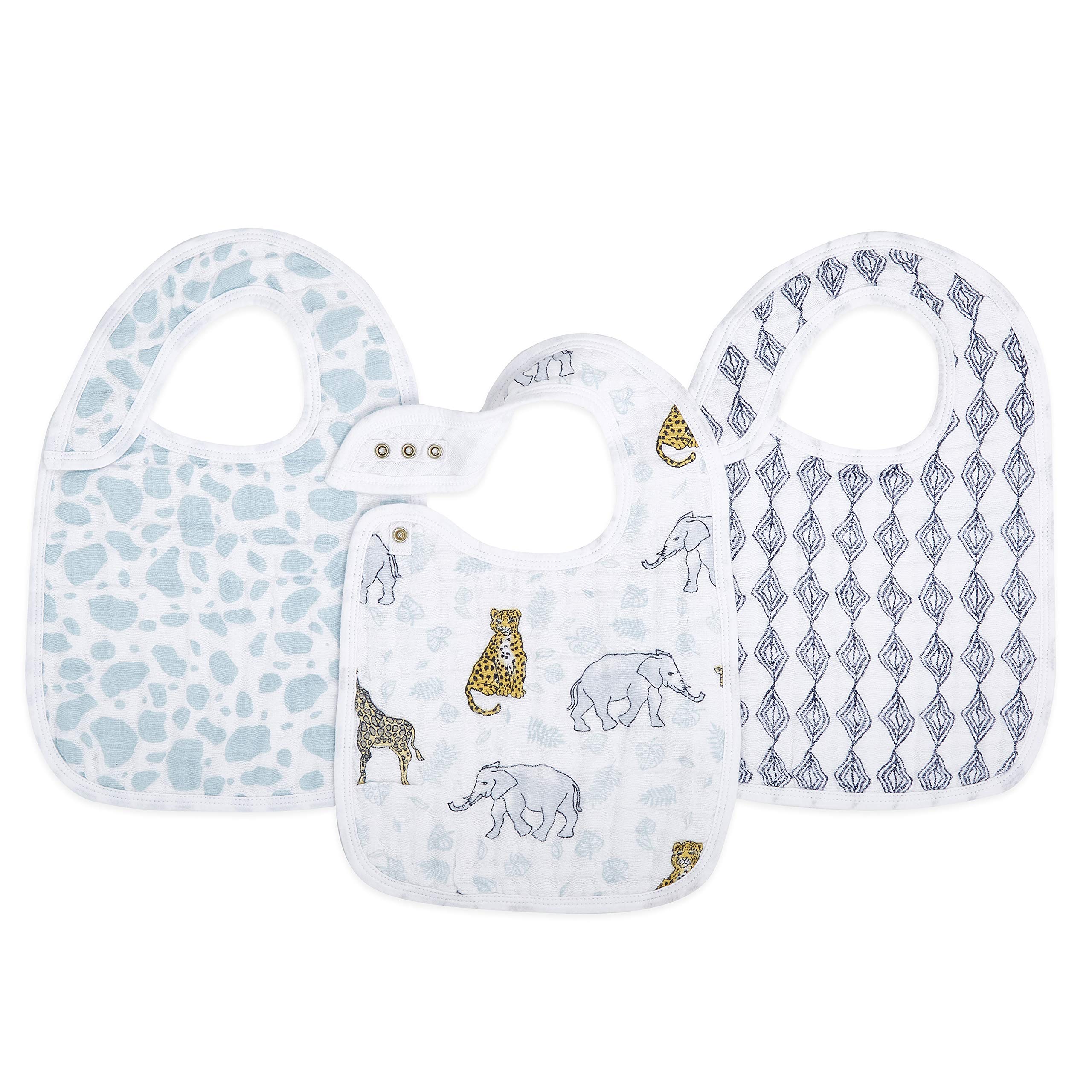aden + anais™ snap bibs 3 pack cotton muslin jungle jam (Jungle)