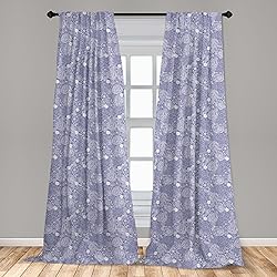 Lunarable Flower Window Curtains, Shabby Form Lace