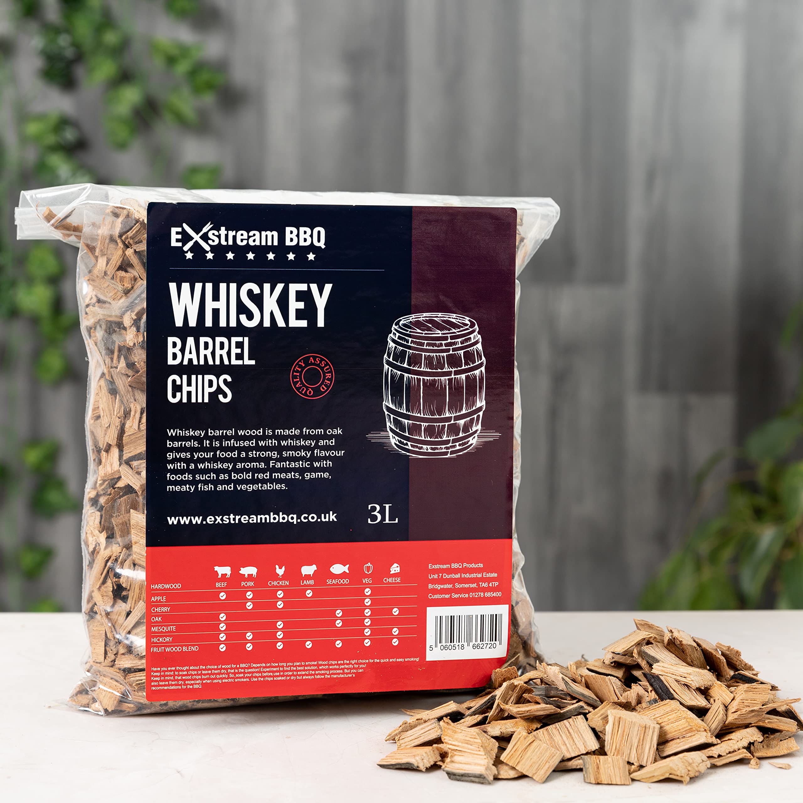 Exstream BBQ Barbecue Smoking Wood Chips *Up To 30 Great Flavours in 3, 15 & 30 Litres* (Whiskey Barrel 3 Litre)