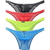 iKingsky Men's Sexy Brazilian Underwear See Through Bikini Under Panties Half Back Coverage Mens Underwear